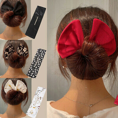 Women Styling Clip Bun Maker Hair Twist Braid Fabric Ponytail