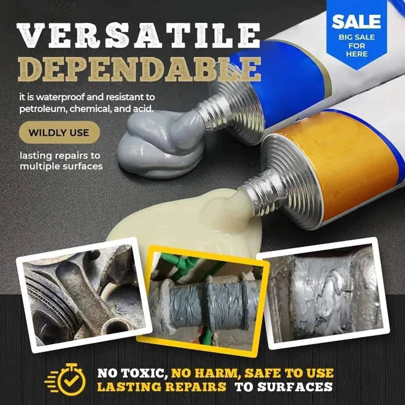 Industrial Repair Paste Glue Heat Resistance Cold Weld Metal Repair Paste A&B Adhesive Gel Casting Agent Tools