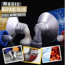 Industrial Repair Paste Glue Heat Resistance Cold Weld Metal Repair Paste A&B Adhesive Gel Casting Agent Tools