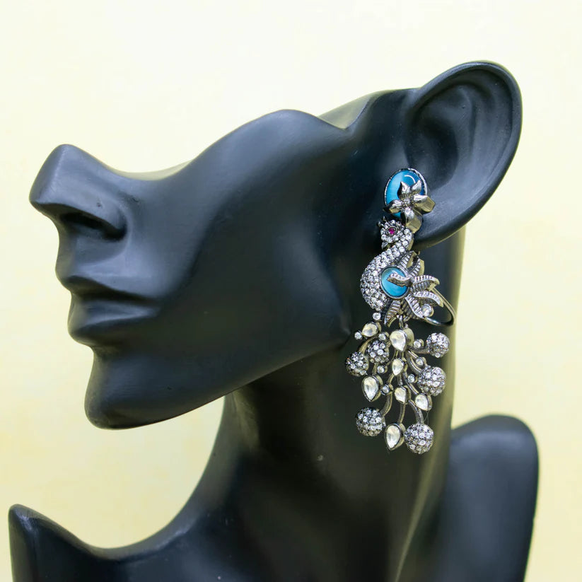 Peacock style designer antique earrings