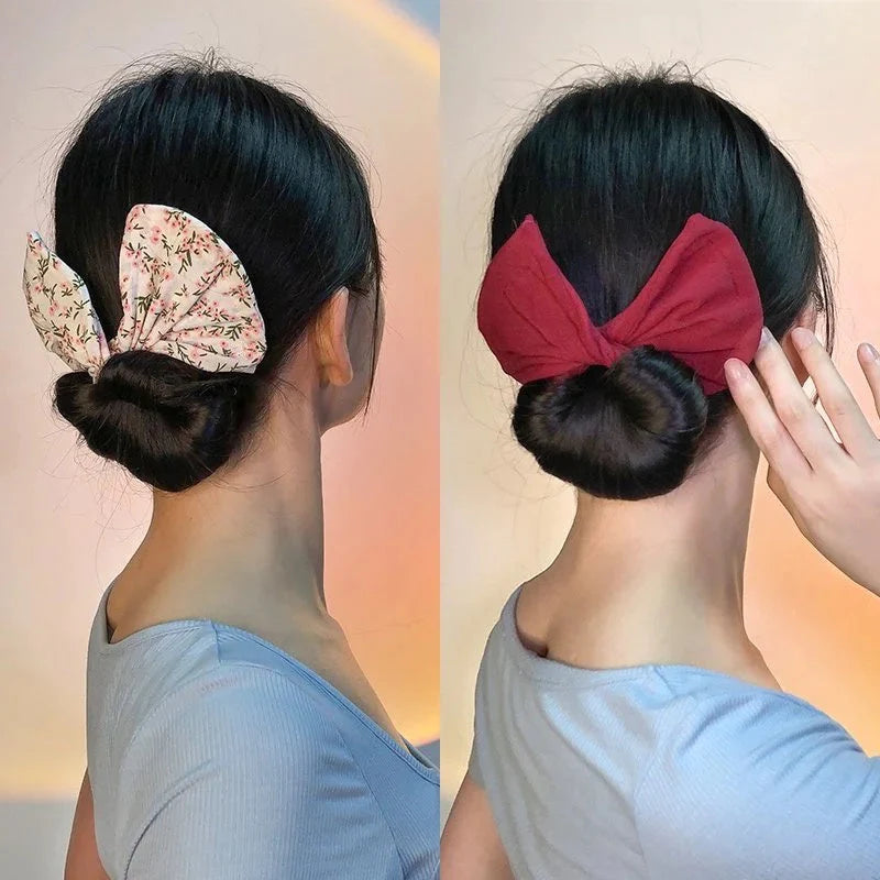 Women Styling Clip Bun Maker Hair Twist Braid Fabric Ponytail