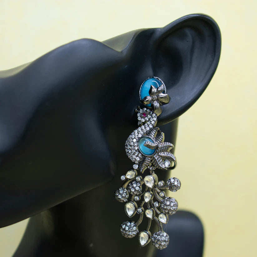 Peacock style designer antique earrings