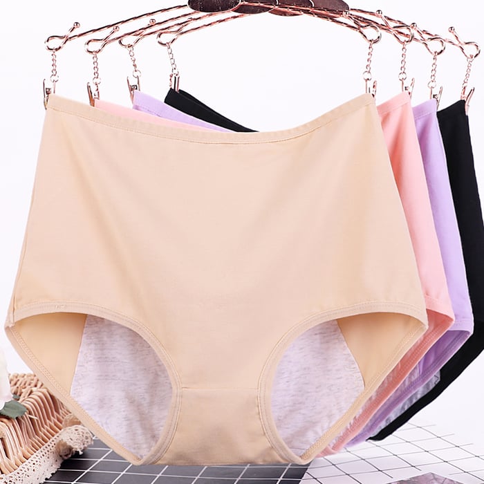 🔥Large size pure cotton antibacterial and leak-proof physiological underwear