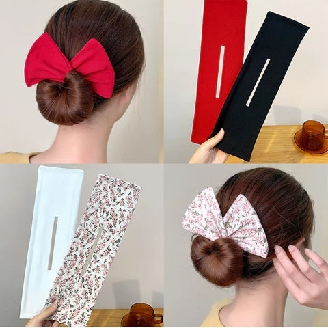 Women Styling Clip Bun Maker Hair Twist Braid Fabric Ponytail