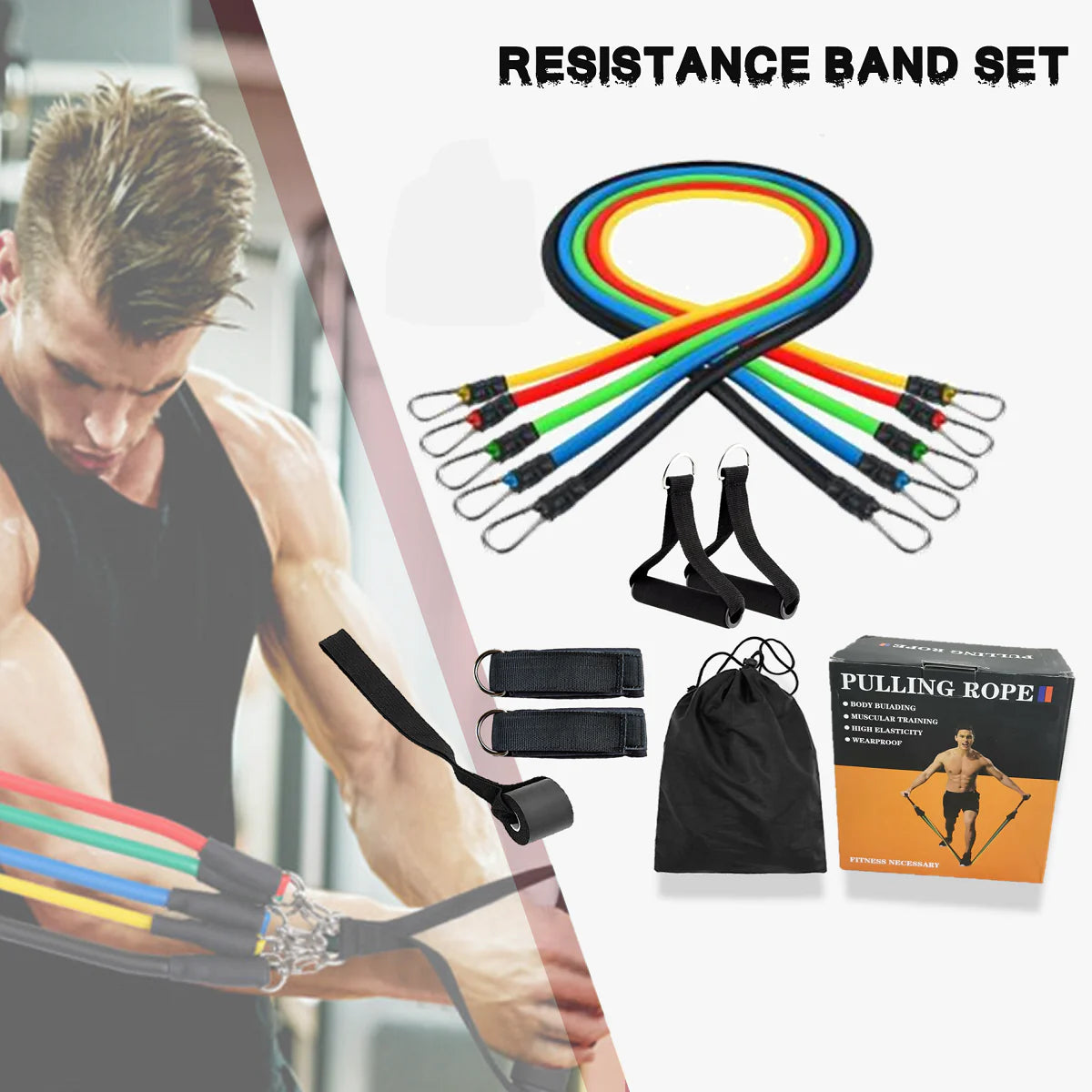 Power Exercise Resistance Exercise Band 5 in 1