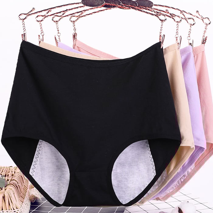 🔥Large size pure cotton antibacterial and leak-proof physiological underwear