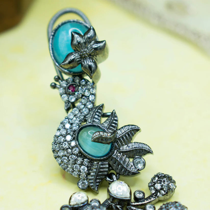 Peacock style designer antique earrings