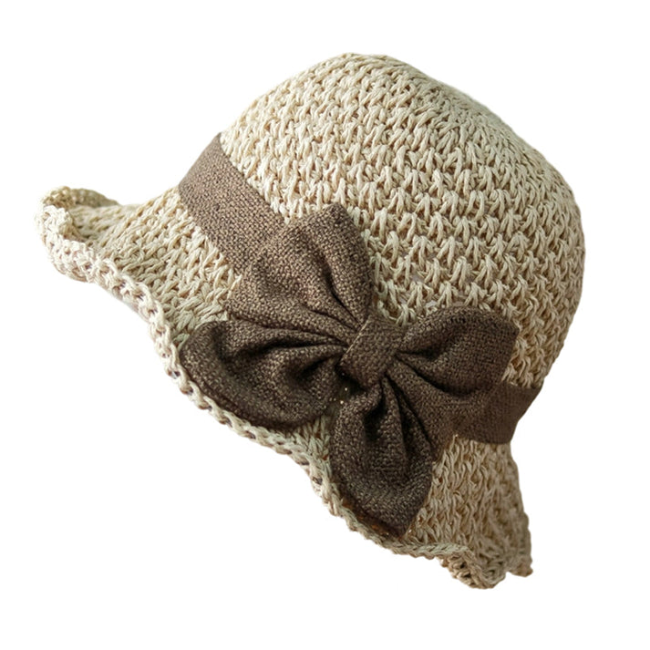🔥✨Straw Hat with Retro Bow – Foldable & Breathable for Summer