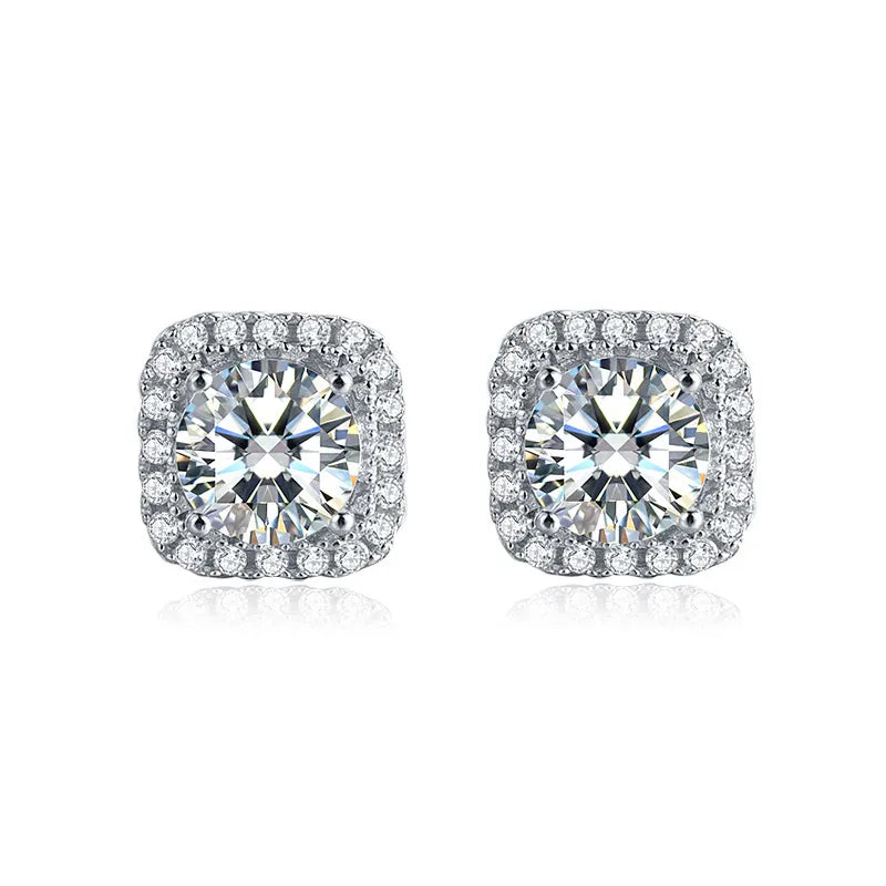 Versatile Classic Square Moissanite Earrings