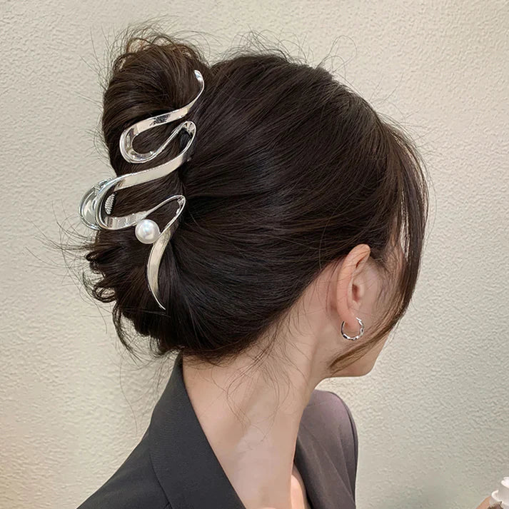 Faux Pearl Hair Claw Clips