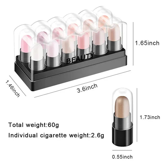 Eyeshadow Pencil Set 12 Colors Waterproof Long Lasting Glitter Shimmer Eye Shadow Pen