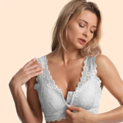 🔥Front Zipper Lace Push Up Bra