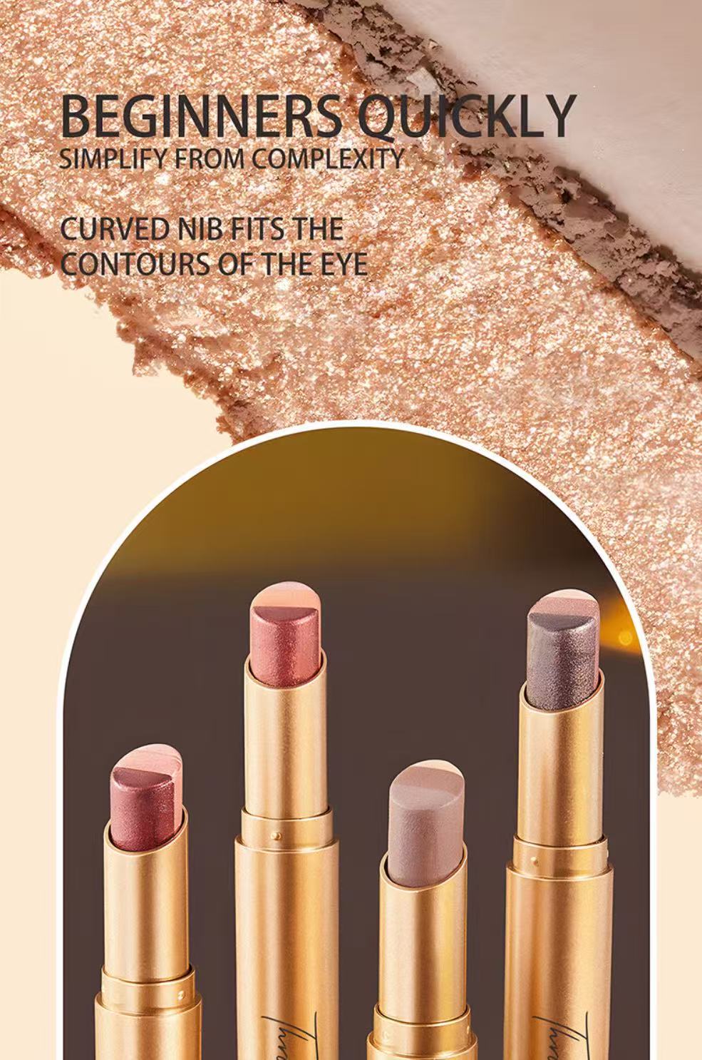 Tri-color eyeshadow stick
