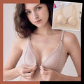 Breathable lace bra with front buckle