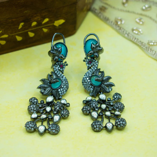 Peacock style designer antique earrings