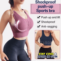 Shockproof push-up breathable mesh sports bra