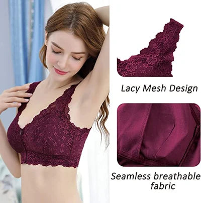🔥Front Zipper Lace Push Up Bra