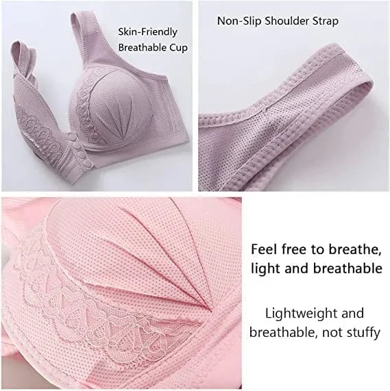 🔥2025 Front Button Breathable Skin-Friendly Cotton Bra