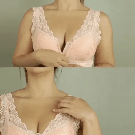 🔥Front Zipper Lace Push Up Bra