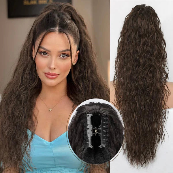 🌸Curly Wavy Frizzy Hair Extension with Ponytail