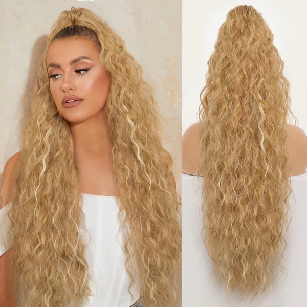 🌸Curly Wavy Frizzy Hair Extension with Ponytail