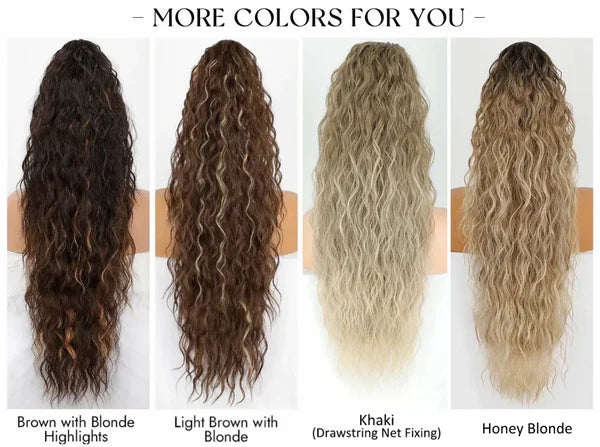 🌸Curly Wavy Frizzy Hair Extension with Ponytail