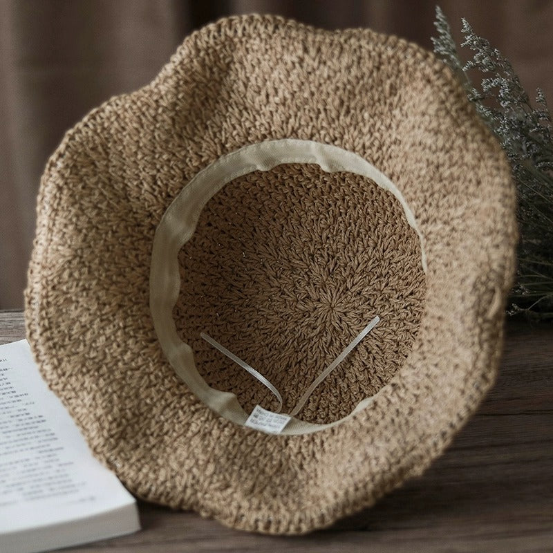 🔥✨Straw Hat with Retro Bow – Foldable & Breathable for Summer