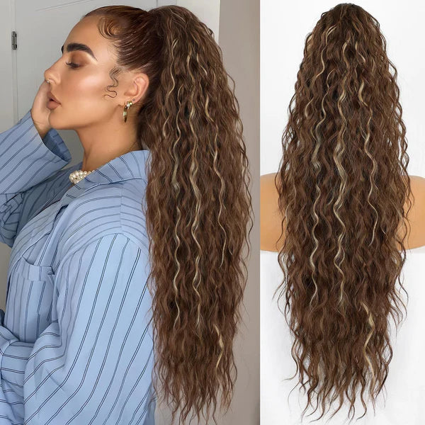 🌸Curly Wavy Frizzy Hair Extension with Ponytail