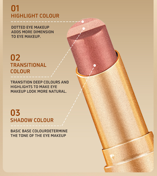 Tri-color eyeshadow stick