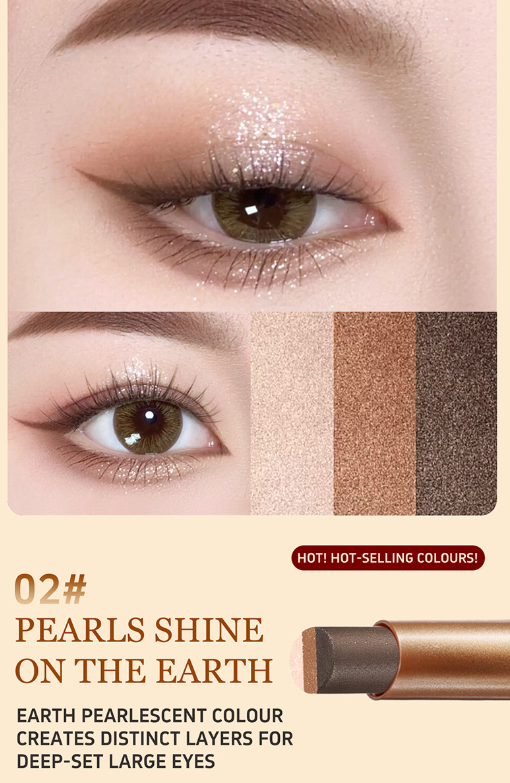 Tri-color eyeshadow stick