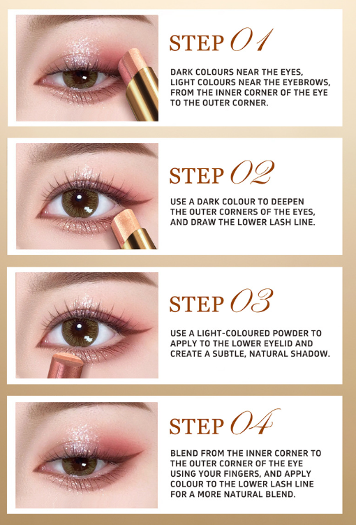 Tri-color eyeshadow stick
