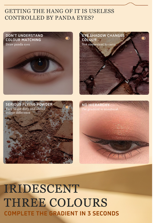Tri-color eyeshadow stick