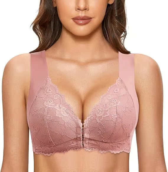 Women's Basic Solid Lace Wireless Push Up Bra