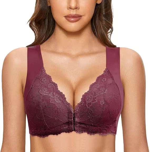 Women's Basic Solid Lace Wireless Push Up Bra