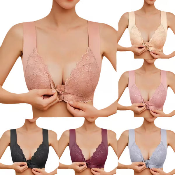 Women's Basic Solid Lace Wireless Push Up Bra