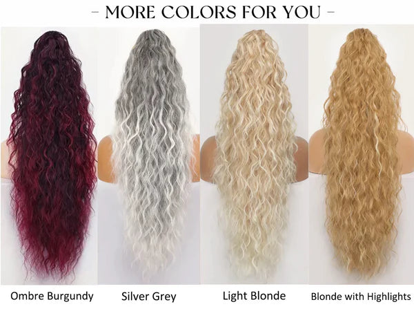 🌸Curly Wavy Frizzy Hair Extension with Ponytail