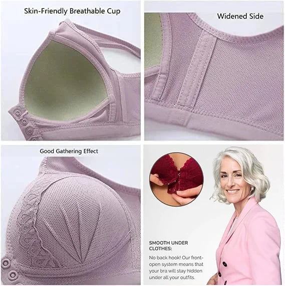 🔥2025 Front Button Breathable Skin-Friendly Cotton Bra