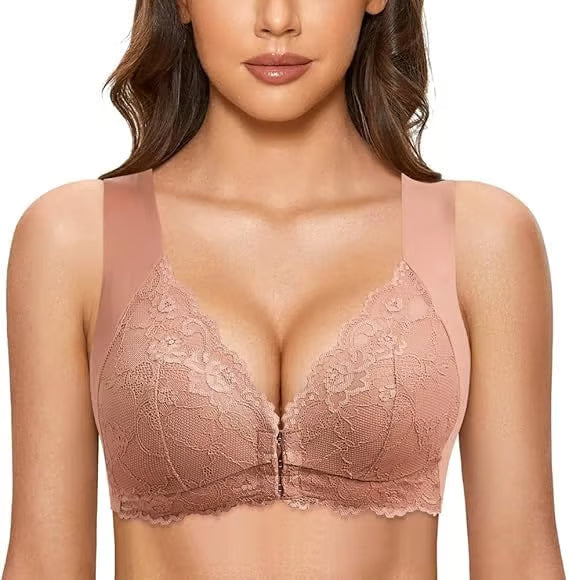 Women's Basic Solid Lace Wireless Push Up Bra