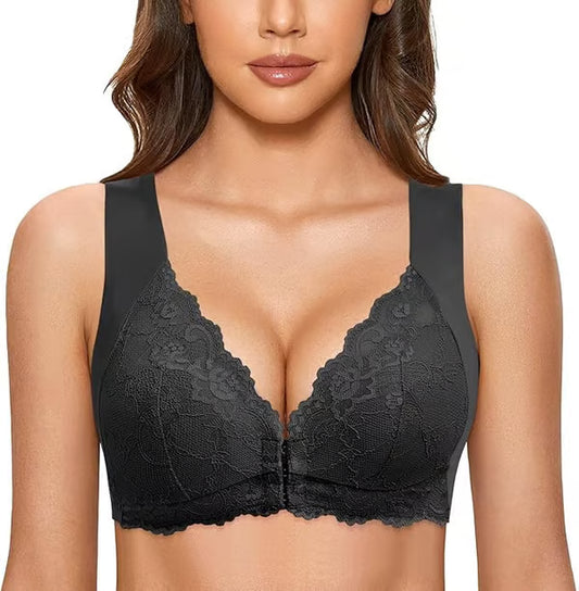 Women's Basic Solid Lace Wireless Push Up Bra