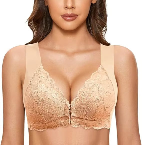 Women's Basic Solid Lace Wireless Push Up Bra