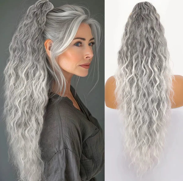 🌸Curly Wavy Frizzy Hair Extension with Ponytail