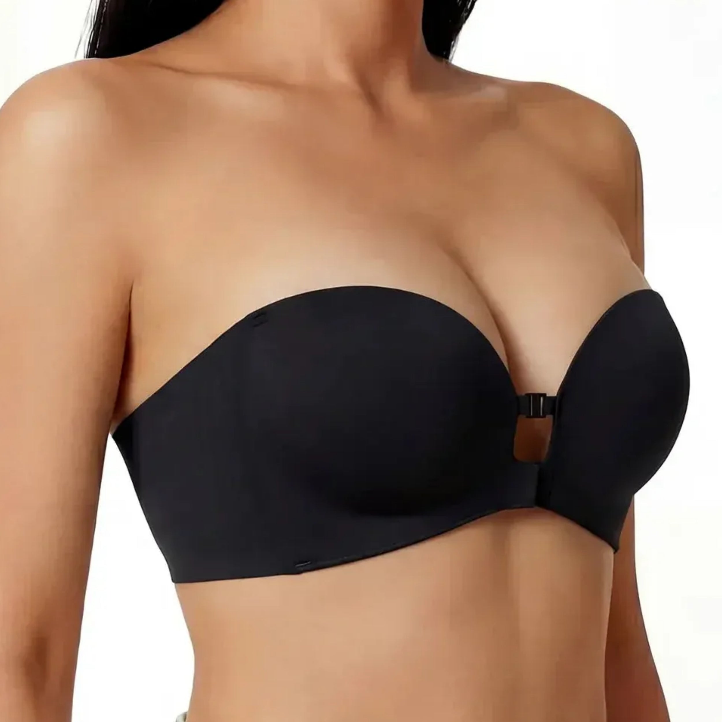 “I Finally Found a Bra That Disappears Under Everything I Wear” 💗-Strapless Front-Closure Push-Up Bra – Anti-Slip Grip