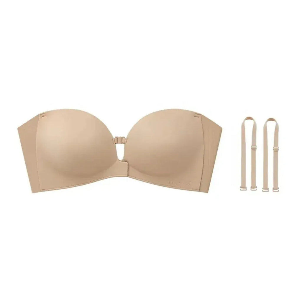 “I Finally Found a Bra That Disappears Under Everything I Wear” 💗-Strapless Front-Closure Push-Up Bra – Anti-Slip Grip