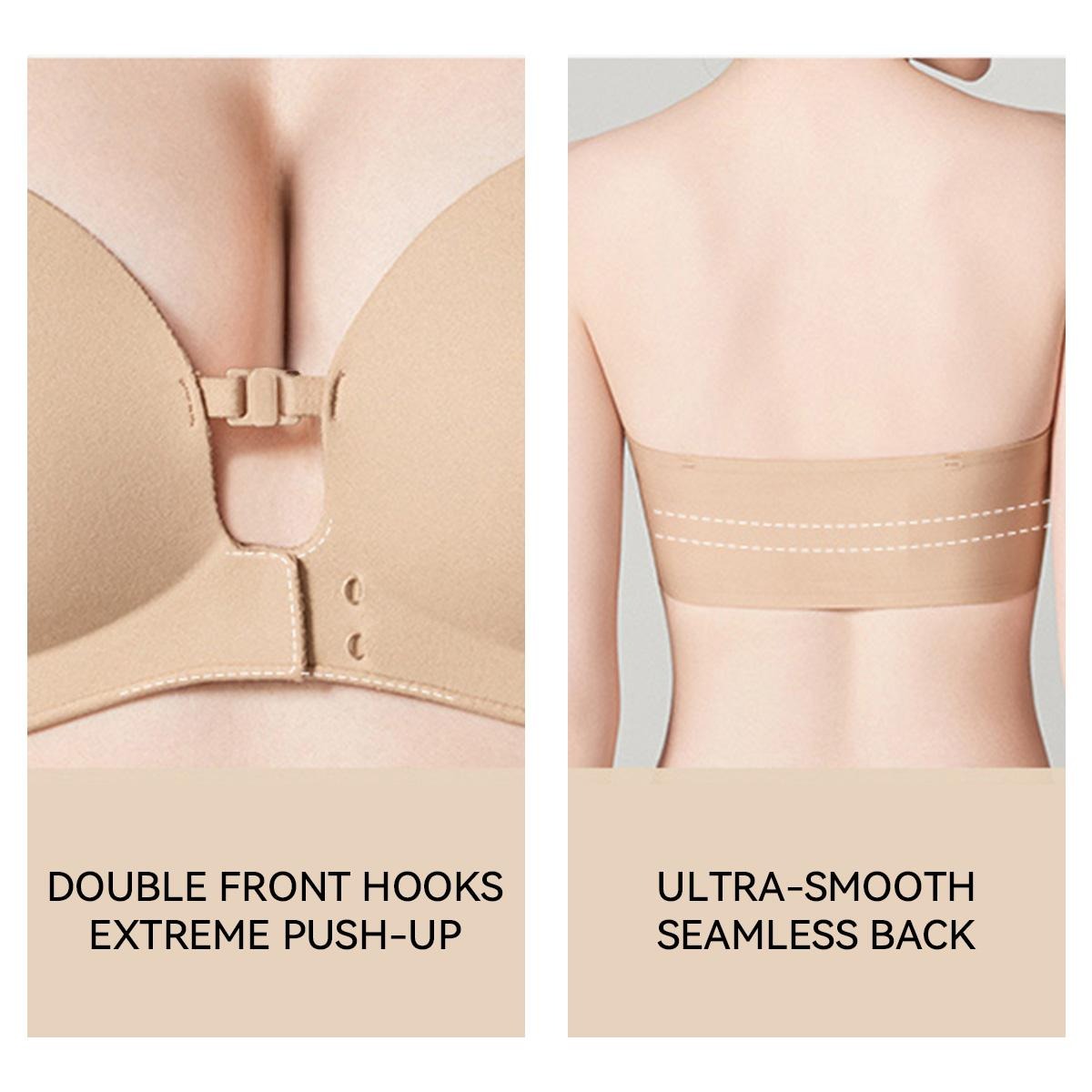 “I Finally Found a Bra That Disappears Under Everything I Wear” 💗-Strapless Front-Closure Push-Up Bra – Anti-Slip Grip