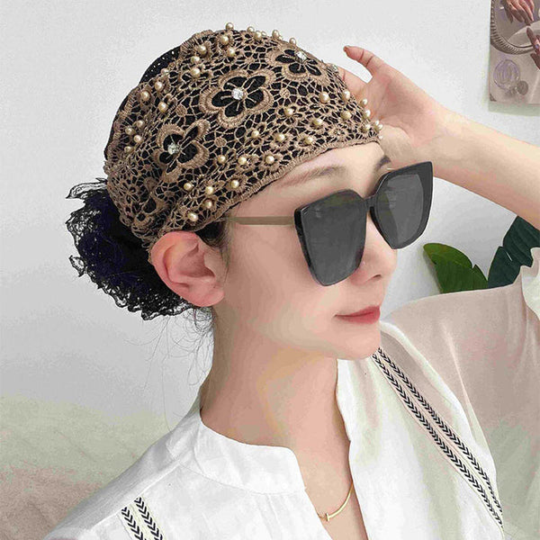 Ladies Floral Lace Headscarf