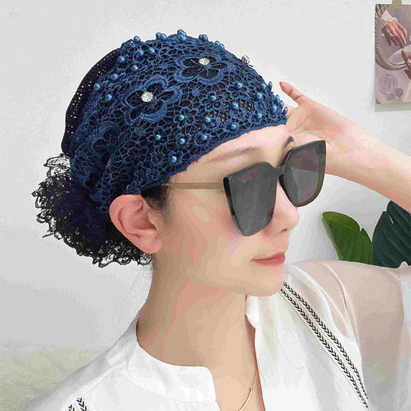 Ladies Floral Lace Headscarf