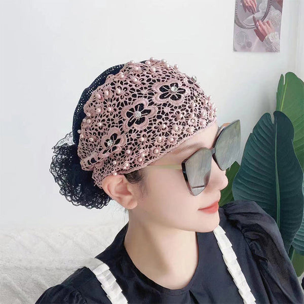 Ladies Floral Lace Headscarf