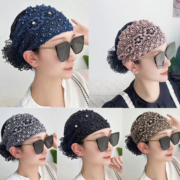 Ladies Floral Lace Headscarf