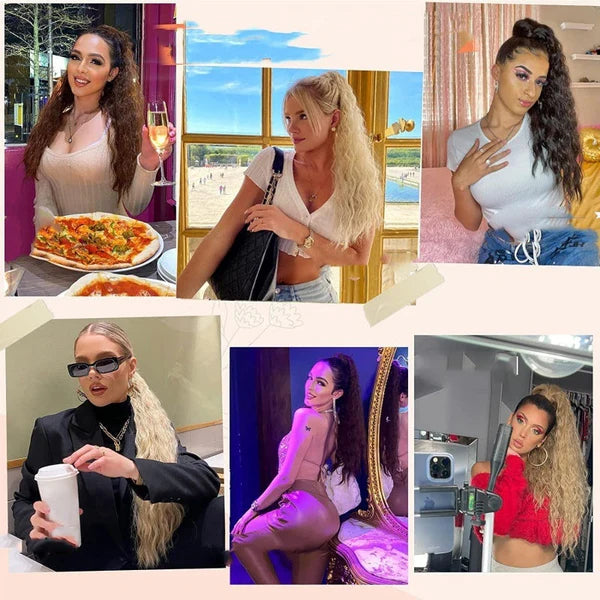 🌸Curly Wavy Frizzy Hair Extension with Ponytail