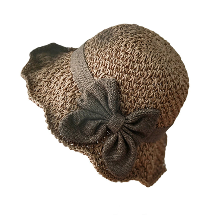 🔥✨Straw Hat with Retro Bow – Foldable & Breathable for Summer
